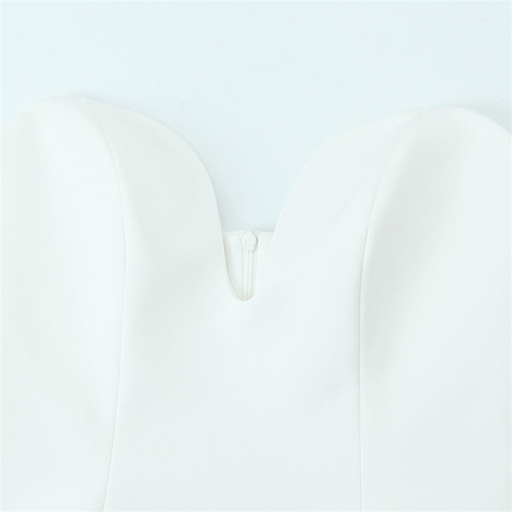 Spring 2025 Women's Backless V-Neck Dress: Sexy, Simple, Waist-Cinching Short Fashion.