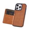 Apple 16 Solid Color Card Holder Stand Business Phone Case with Full Coverage and Side Card Slot