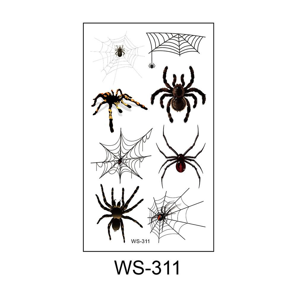 1 stück Halloween Spinnennetz Temporäre Tattoo Aufkleber für Kinder Allerheiligen Horror Lustige Wasserdichte Gefälschte Tattoos Wassertransfer