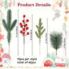 60pcs Christmas Artificial Pine Branches with Red Berries for DIY Crafts Wreaths Home Decor and Christmas Tree Ornaments