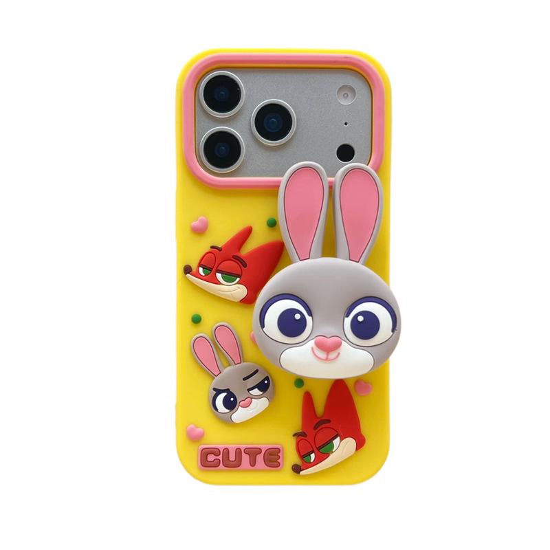 Judy Rabbit Cartoon Stand Anti-Fall Case for iPhone 12/13/14/15/16/17 Pro Max