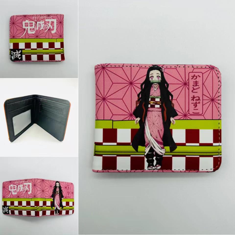Japan cartoon comics Demon Slayer Short Fold Wallet Cartoon Coin Purse Suitable for Students 0006