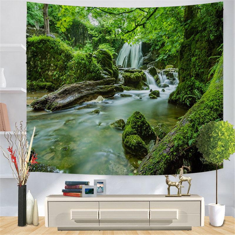 Scenic landscape background fabric digitalprinted polyester tapestries living rooms bedrooms macrame wall hanging room decor 74x94cm(29x37in)