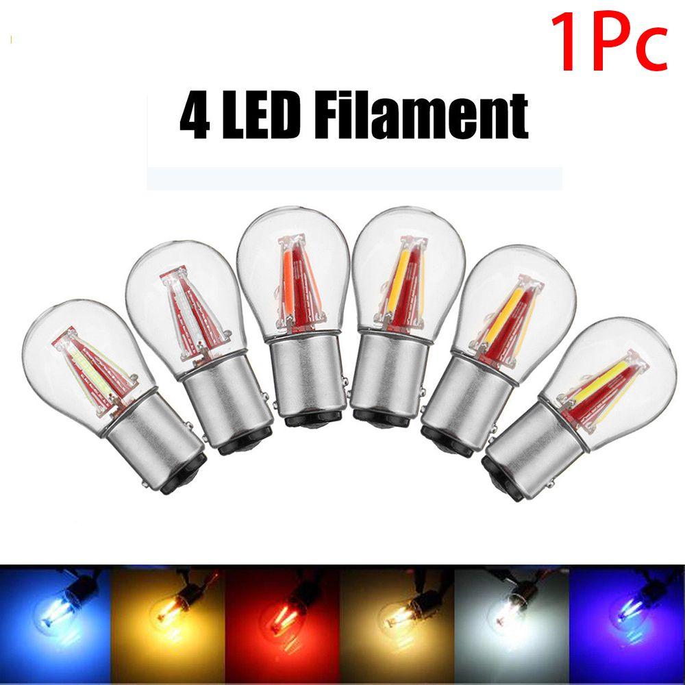 DRL Turn Brake 1156 BA15S P21W Car LED COB Bulb 4 Filament Reverse Lamp Signal Light