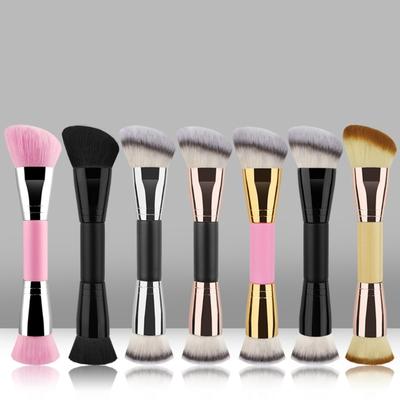 Duals Ended Liquid Makeup Brush Round & Angled Makeup Brushes,Synthetic Makeup Brush for Blending and Application Liquid