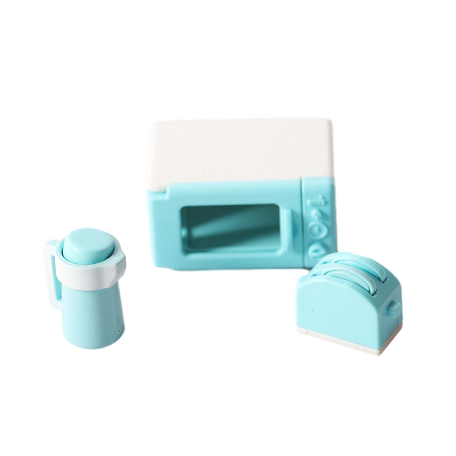 

3 шт./набор Детский кукольный домик Мини Кухонная посуда Набор Микроволновая печь Хлебопечка Чайник Малыш Притворная игра Аксессуары