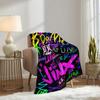 1PC Contemporary Graffiti Style Flannel Throw Blanket, Jinx & Boom Character Print, Multipurpose for Couch, Bed,Travel & Camping