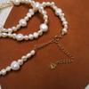 S925 sterling silver natural freshwater irregular pearl necklace - women's french fashion beaded choker