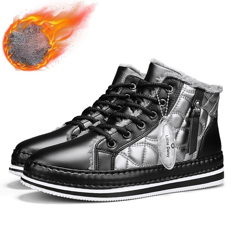 Neue Mode Herrenstiefel Winter Warm und Flauschig Lässig Vielseitig High Top Stiefel Kältebeständige Schuhe Outdoor Schnee Stiefeletten