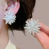 Korean Three-Dimensional Alloy Snowflake Stud Earrings - Elegant, Lightweight, Luxury Design for Women