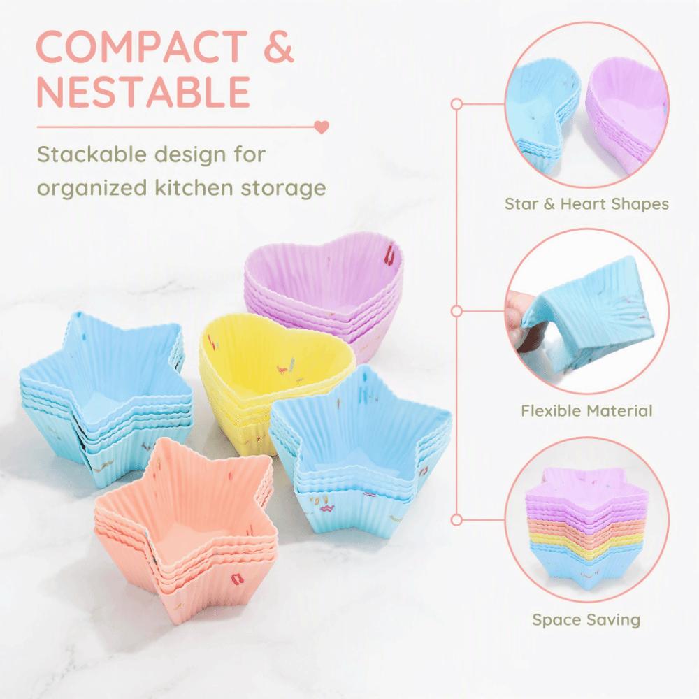 20PCS Nonstick Silicone Baking Cups High Low Temperature Resistant Tart Mold  Cake Baking