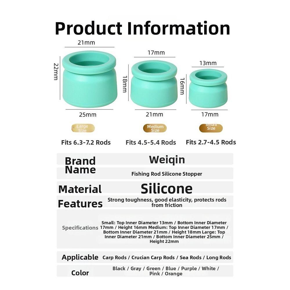 10pcs Anti-Skid Design Fishing Rod Stop Ring O-Ring Type Silicone Rod Ring Fishing Rod Protection