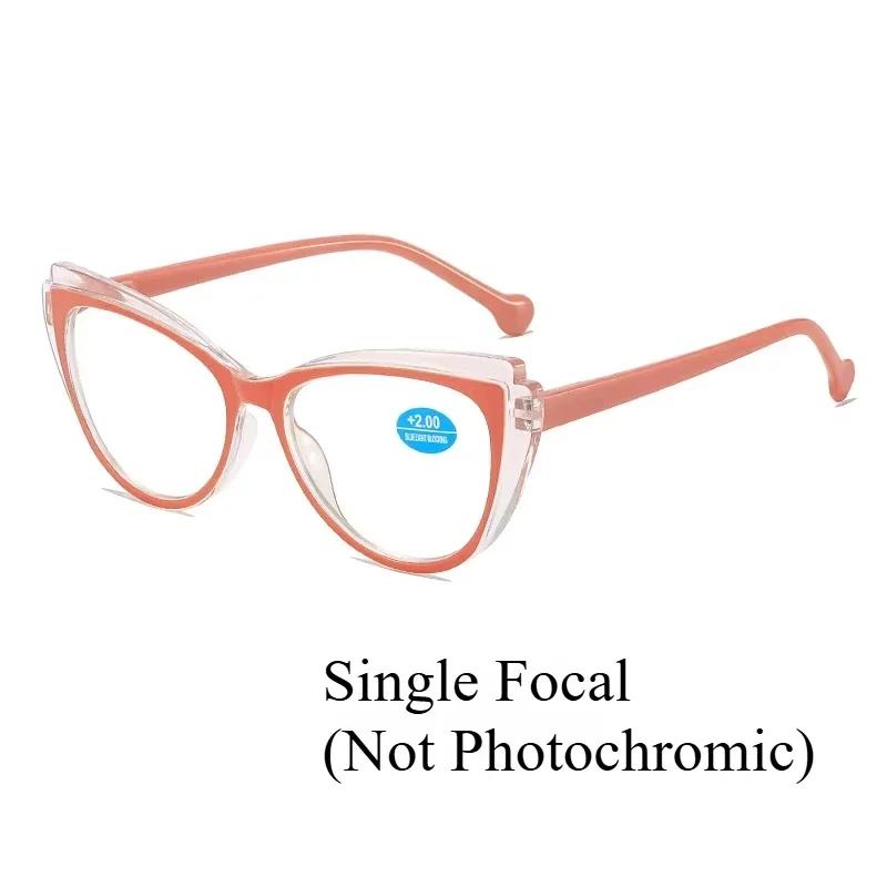 2025 Fashion Men Women Photochromic Reading Glasses Trendy Cat Eye Multifocal Glasses Outdoor Far Sight Eyeglasses +1.0+1.5+4.0