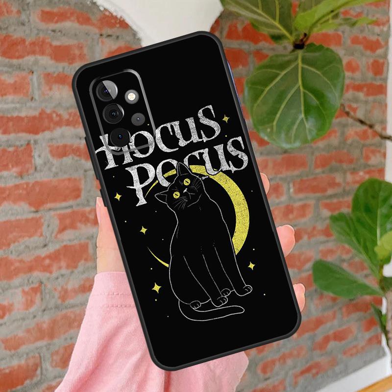 Halloween Witch Cat Phone Case For Samsung Galaxy A55 A35 A25 A15 A52 A32 A12 A51 A71 A13 A33 A53 A14 A34 A54