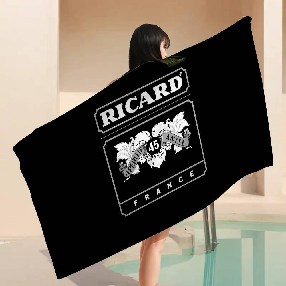 R-Ricard-S LOGO Microfiber Beach Towel Absorbent Quick Dry Soft Yoga Swimming Resort Mountain Climbing Towel