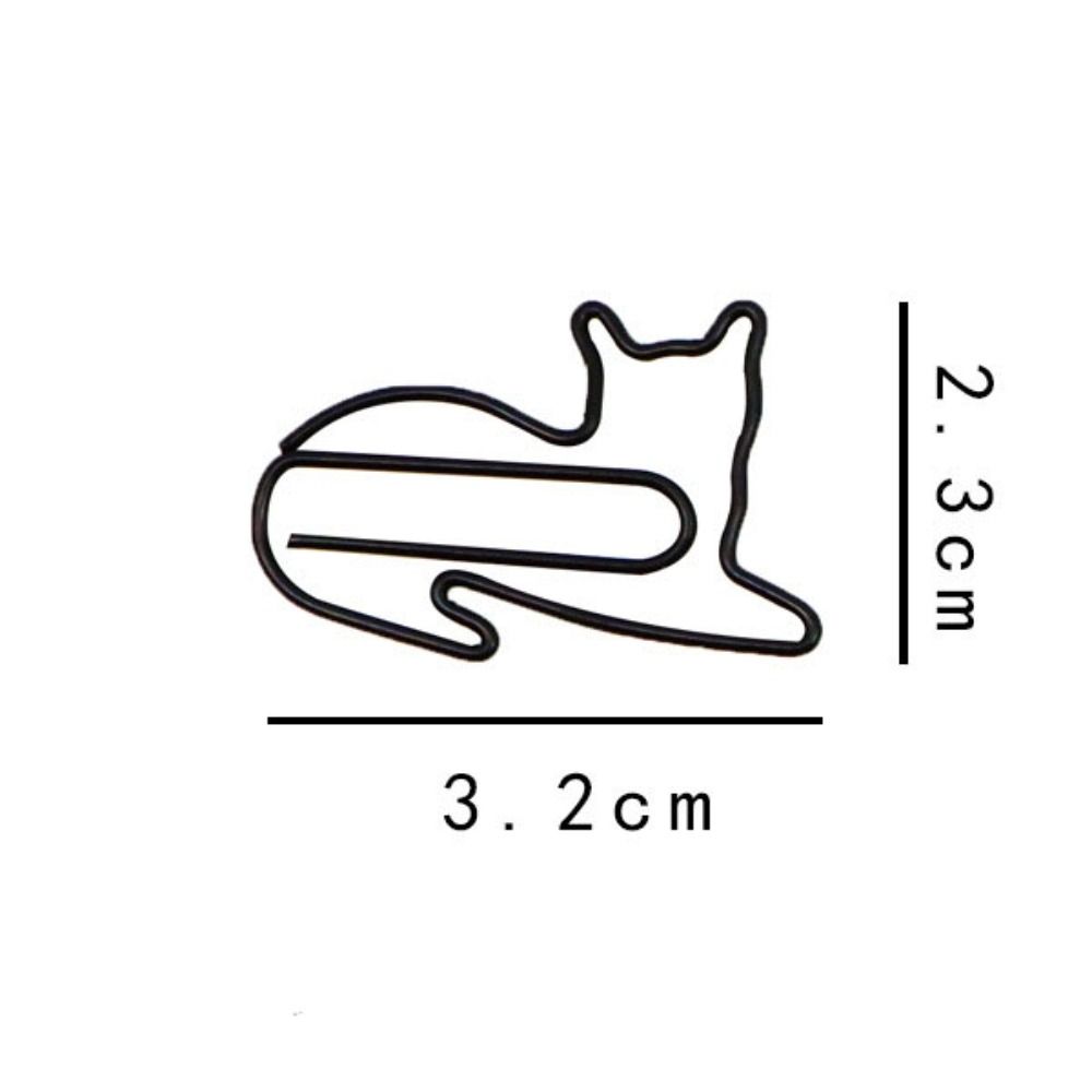 20/30PCS Animal Bookmark Metal Paper Clamps Paper Decorative Cat Shaped Paper Clips  Office/School