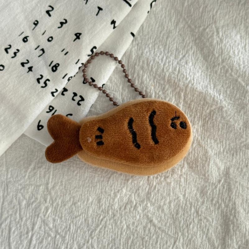 Cute Cartoon Animal Fish Bear Dog Plush Keychain Pendant Decorative Soft Stuffed Doll Toy Keyring Backpack Pendant Decoration