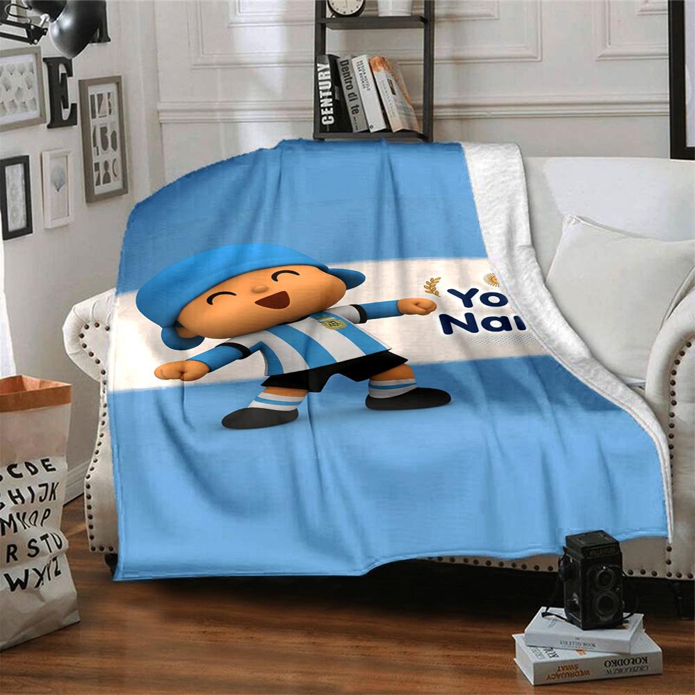 Pocoyo Personalized Name Blanket Cozy Personalized Blanket Comfortable Suitable for Chair Home Decor Picnics Sofa All-Season Use