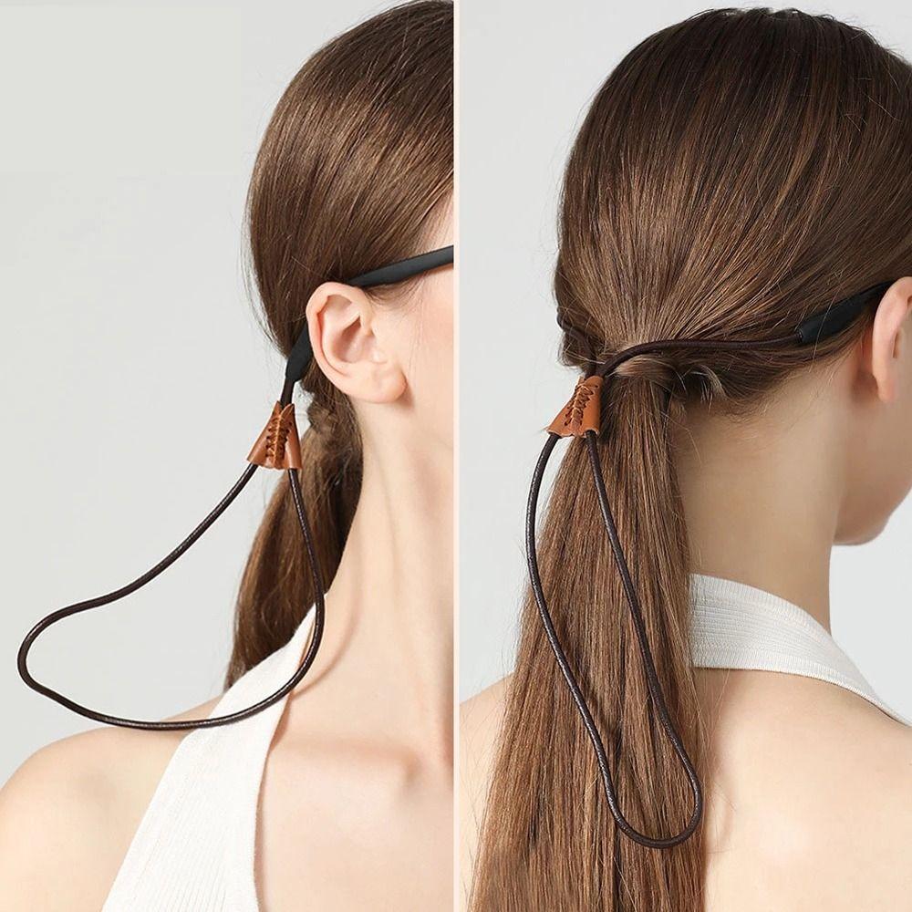 Lanyards Reading Glasses Chain PU Leather Eyewear Chain Sunglasses String Rope Eyeglasses Strap