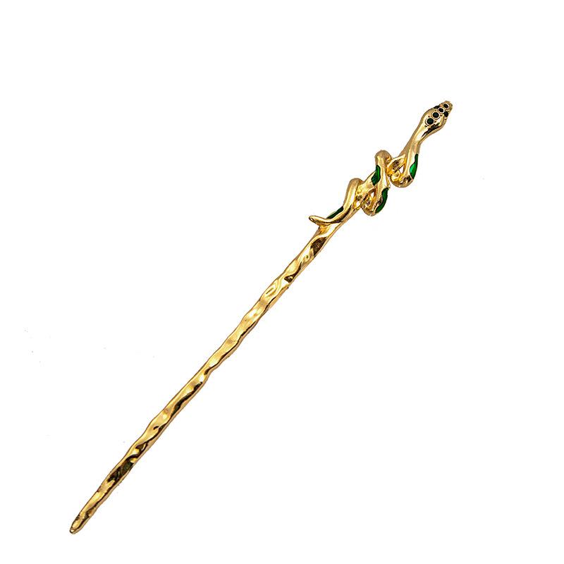 National Tide New Chinese Hairpin Liquid Metal Butterfly Hairpin Crescent Set Diamonds Vintage Bamboo Joints Tassel Hairpin Coiffure Hairpin