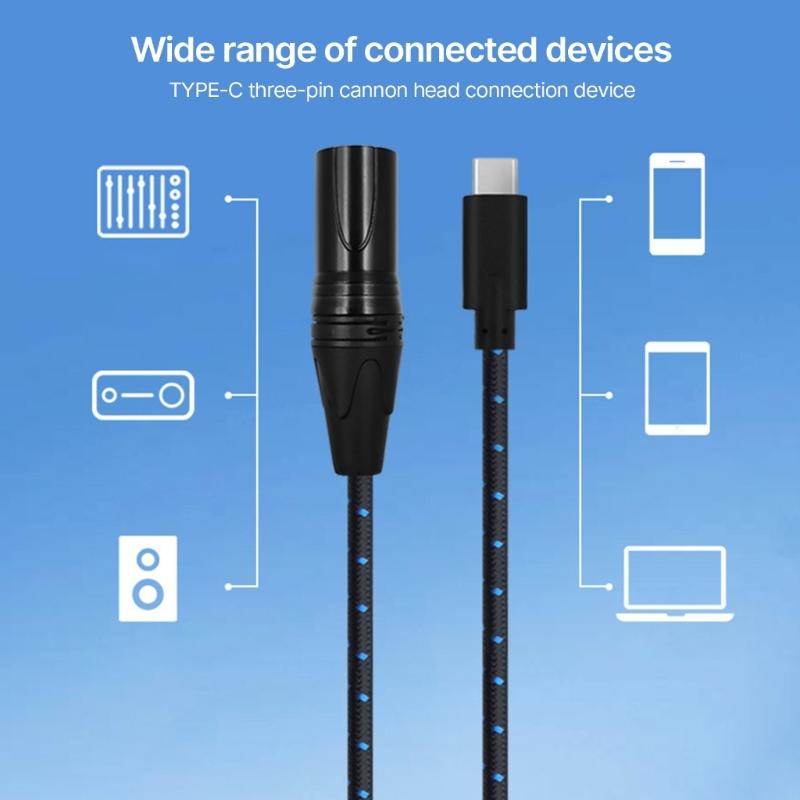 Reliable TypeC to XL Cable Long Service Cord Nylon Braides Cable Elastics Cable Suitable for Smartphones & Tablets