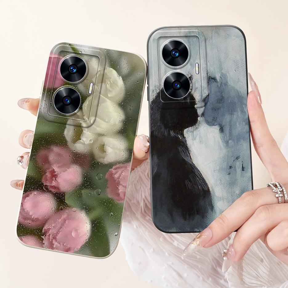 For Realme C55 Case RMX3710 Luxury Candy Painted Cover Soft TPU Matte Phone Case For Realme Narzo N55 C 55 RealmeC55 Fundas Bags