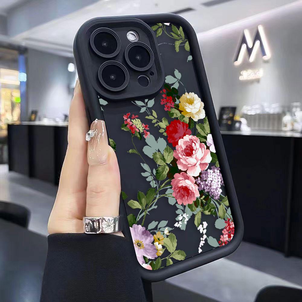 Belle Coque de Téléphone Fleurs Violettes Pour iPhone Apple 17 AIR 16 16E 11 12 13 14 15 XR Plus Pro Max Coque DIY Housse TPU antichoc
