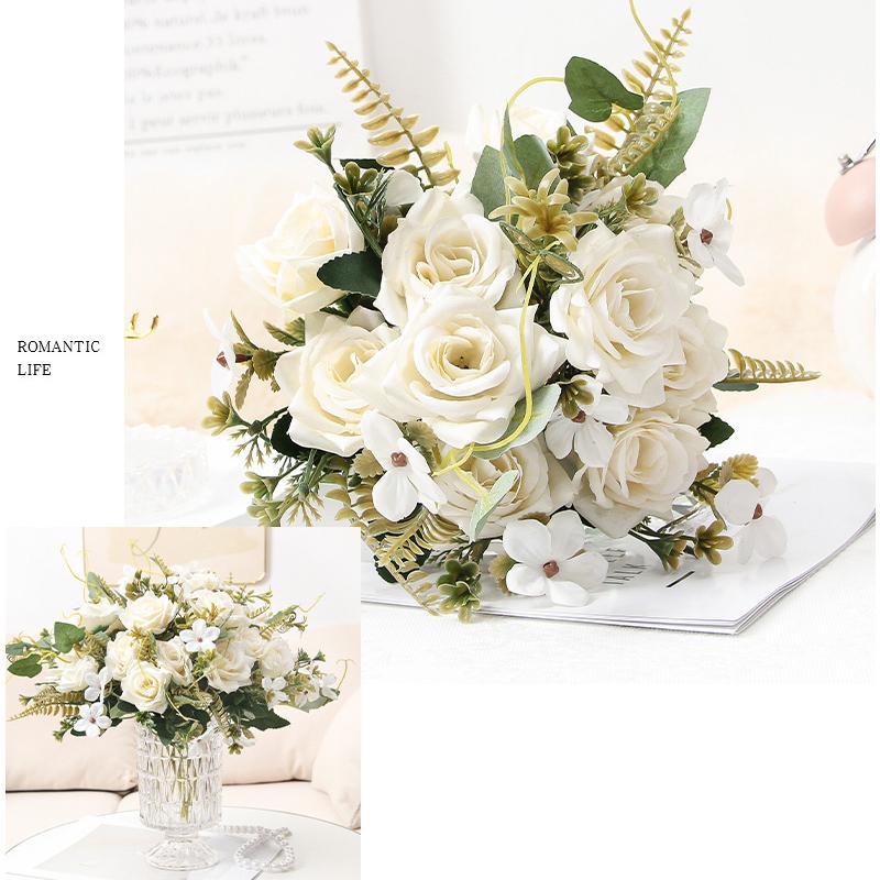 2PCS Artificial flower bouquets, artificial roses, high-end artificial flower bouquets.