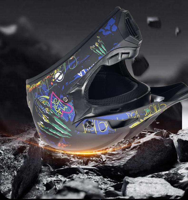 DOT Certified Full Face Off-road Motorcycle and Mountain Bike Helmet for Downhill Riding Safety.