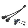 5Pcs 3Pin 1 To 2 Extension Cable Splitter CPU Chassis Fan Sleeve Adapter Power Line