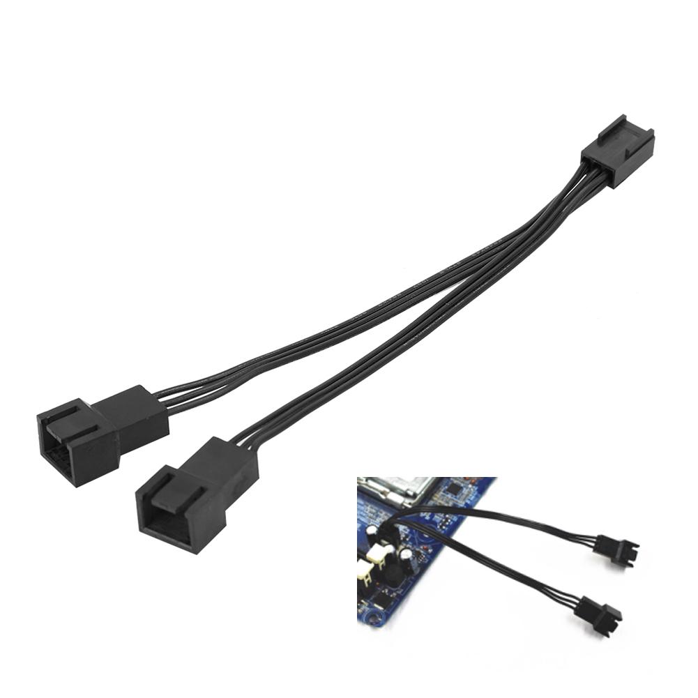 5Pcs 3Pin 1 To 2 Extension Cable Splitter CPU Chassis Fan Sleeve Adapter Power Line