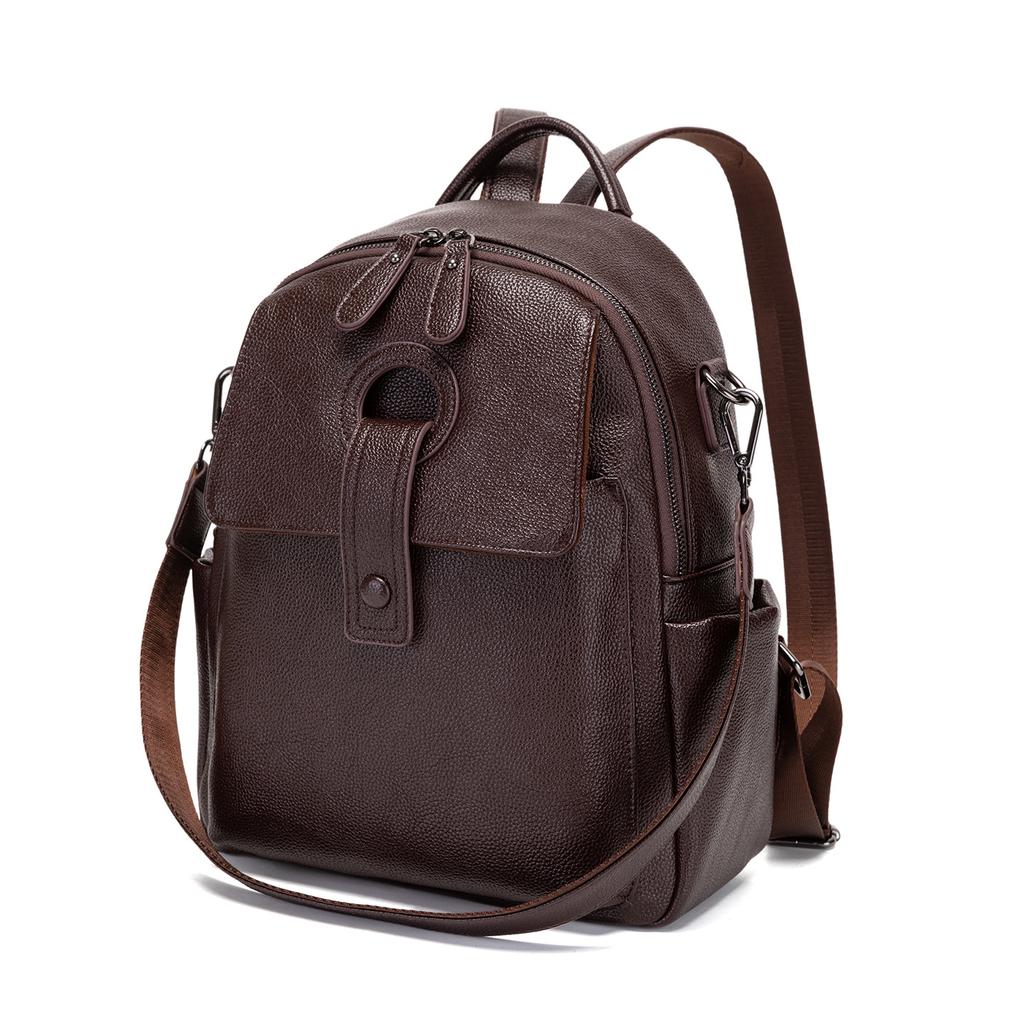 2026 New Retro Premium Soft Leather Women's Backpack, Large Capacity Travel Business Shoulder Bag