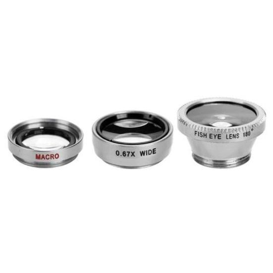 3 In 1 Universal 0.65X Wide Clip On Angle Fisheye Macro Lens