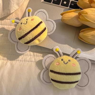 Plush Fabric Bee Hairpin Forehead Side Fringe Clip Cute Cotton Duck Beak Clip Fascinator Autumn And Winter