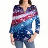 Women's T Shirt Print Button 3/4 Sleeve Daily Weekend Fashion Basic V- Neck Regular Top