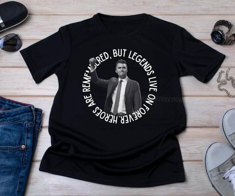 Charlie Kirk Memorial T Shirt Rest In Peace RIP Conservative Tee Tribute MAGA