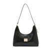 French Vintage PU Leather Underarm Bag for Women Casual Solid Color Shoulder Bag Simple Ladies Crossbody Hobos