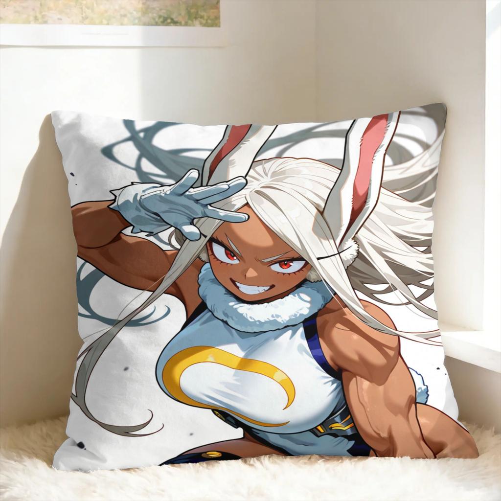 Rabbit Hero Mirko Pillow Case Square Pillow Cover For Couch Sofa Bedroom Cute Funny Cushion Cover