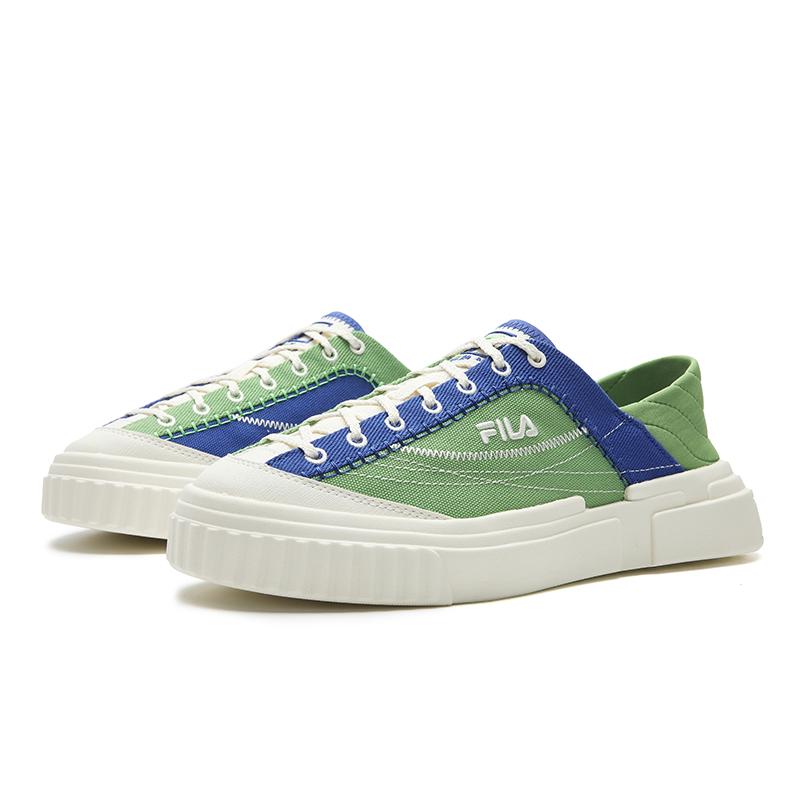 FILA MILANO Breathable Lightweight Low top Canvas Shoes Women's Green Blue F12W622309FKD