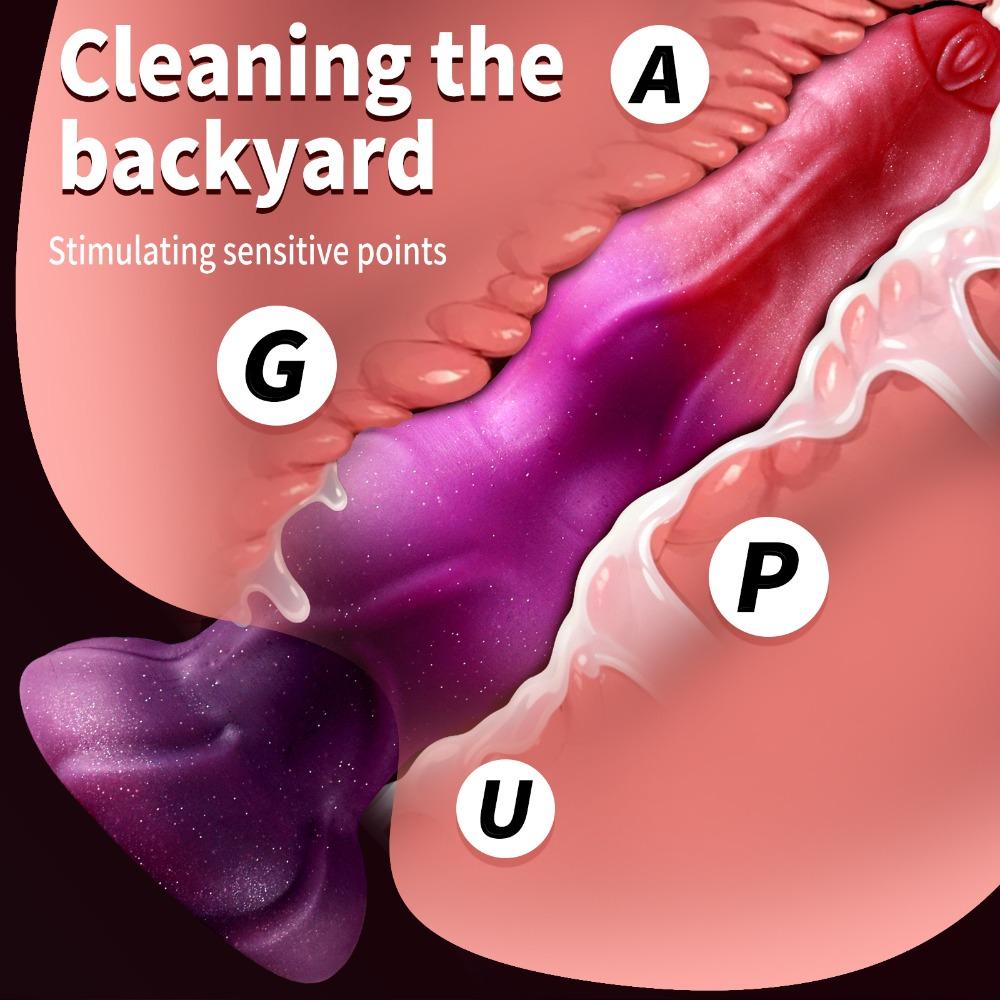 Special Shaped Spray Anal Plug Liquid Silicone Realistic Personal Trainer for Men Women Adult Use