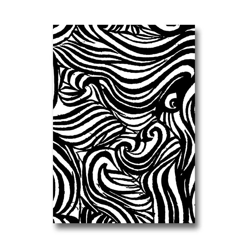 

Черно-белые абстрактные картины на холсте, картины тушью, постеры и принты, скандинавское настенное искусство, картина для украшения стен дома 21cm×30cm NoFrame