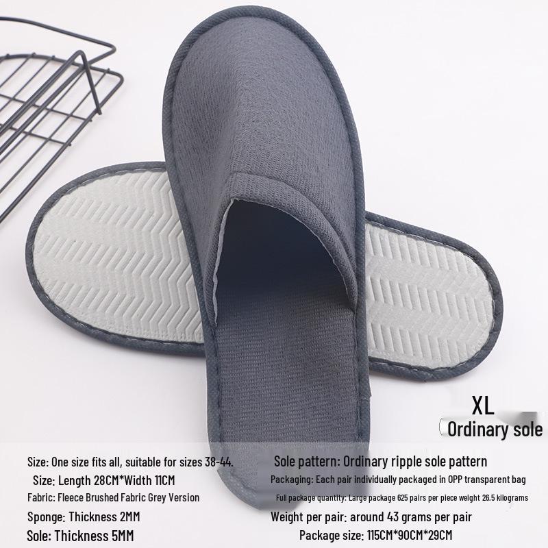 Portable Thick Cotton & Linen Disposable Slippers for Hotels, B&Bs, Guest Houses, and Travel