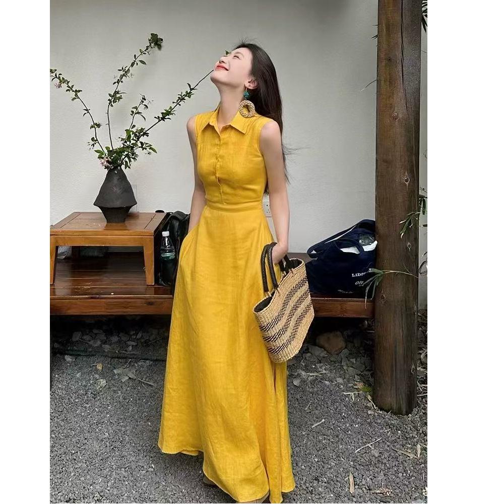 Elegant Yellow Linen Dress: Summer 2026 Women's Fashion
