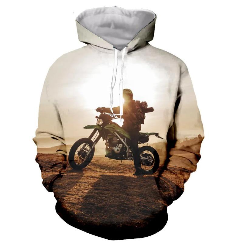 Motorrad Motocross Bedruckte Hoodies für Herren Neue Mode Langarm 3D Sport Sweatshirts Jacke Übergroße Kleidung