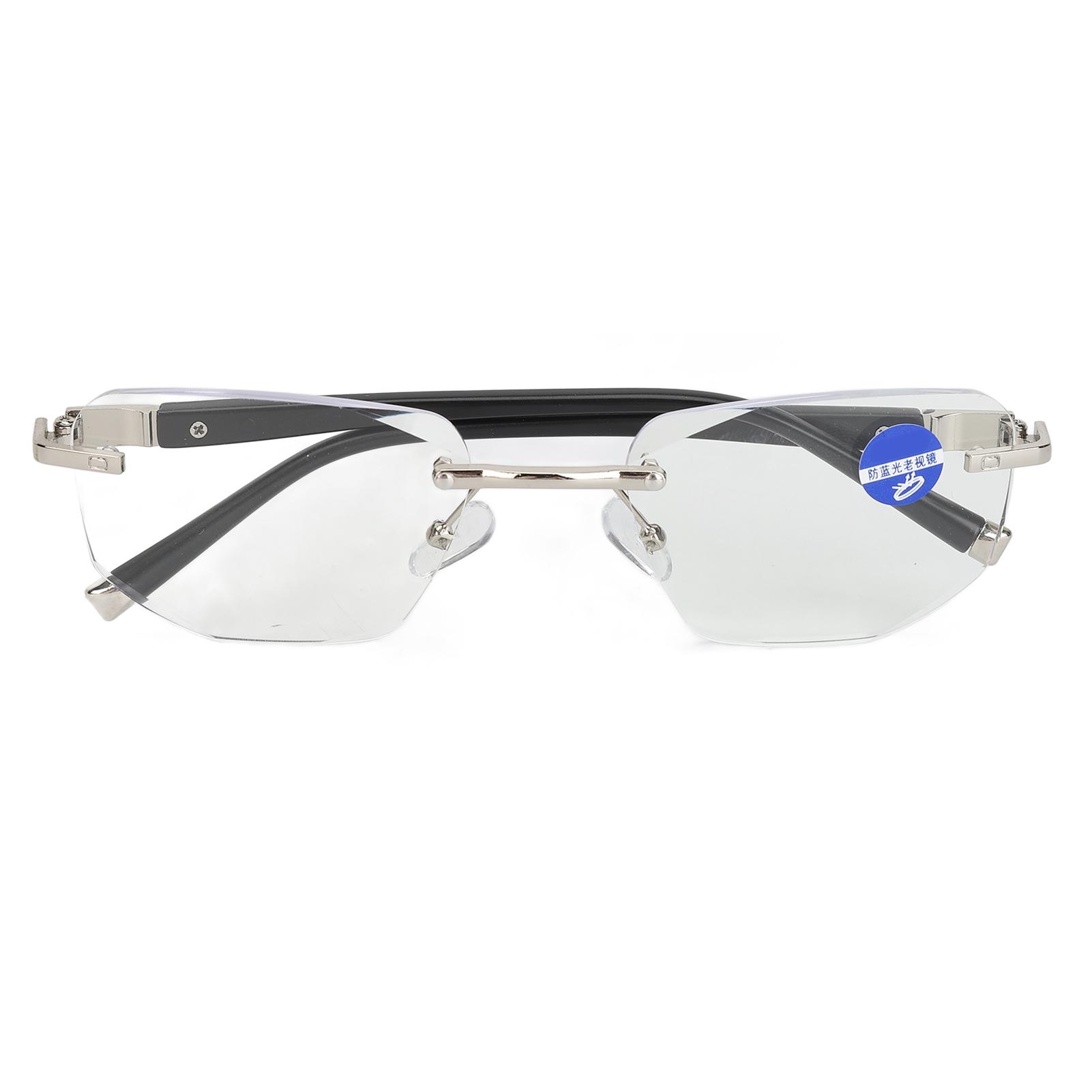 

Пресбиопические очки с блокировкой синего света для мужчин, без оправы, линзы высокой четкости для пожилых людей +200 Gold 100 серебряный