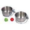 Stainless Steel Parrot Feeding Bowl with Rattan Ball for Hamster Small Animals