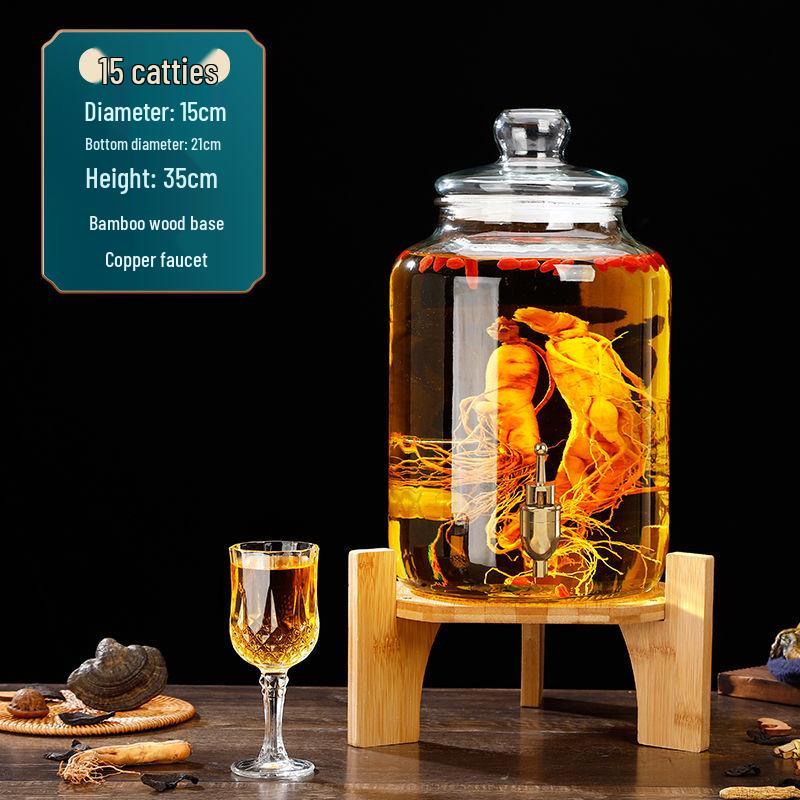 Glas-Infusionsbehälter mit Zapfhahn: 10-20 Jin Versiegelte Enzym- und Kimchi-Weinlagerung