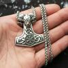 Thor's Hammer Necklace Valknut Compass Aries 126