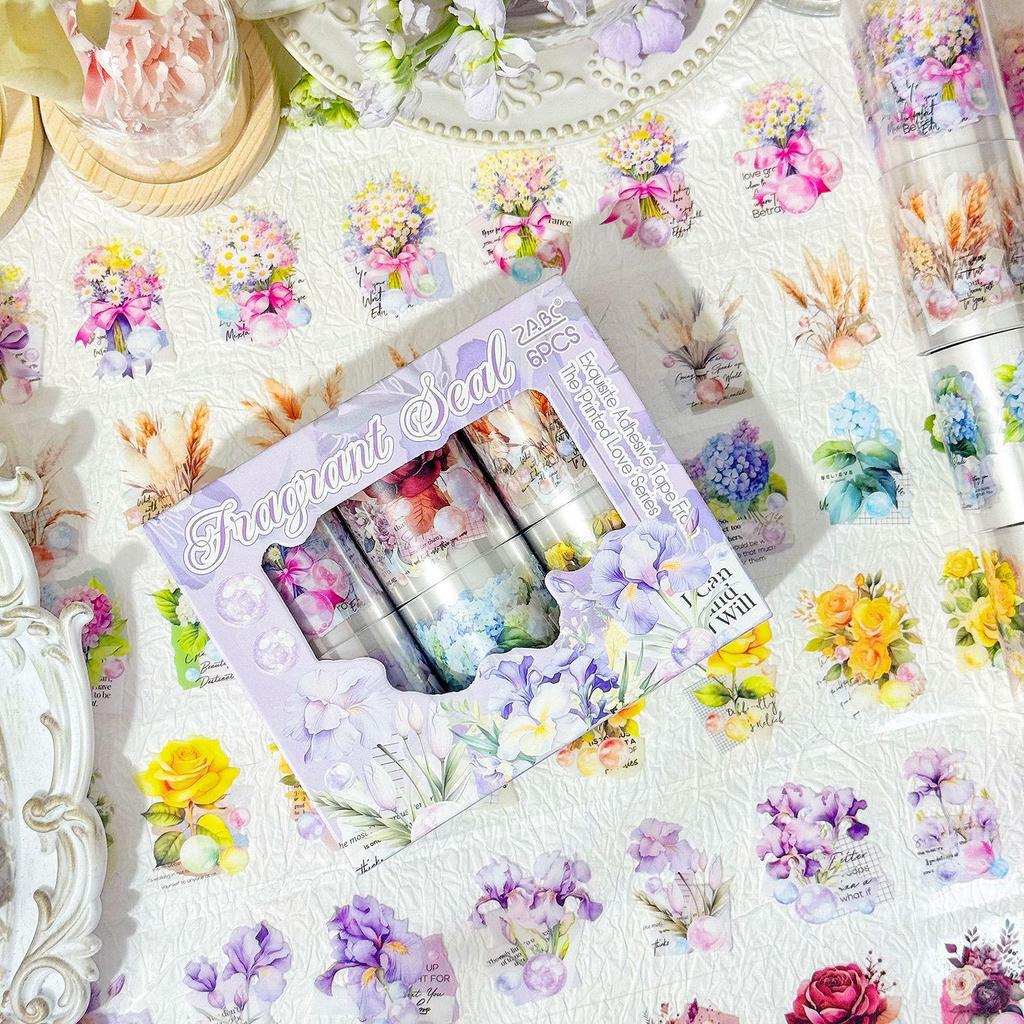ZABC Emotion Series Floral Tape Set: 2 Styles for Journal Decoration and Collage