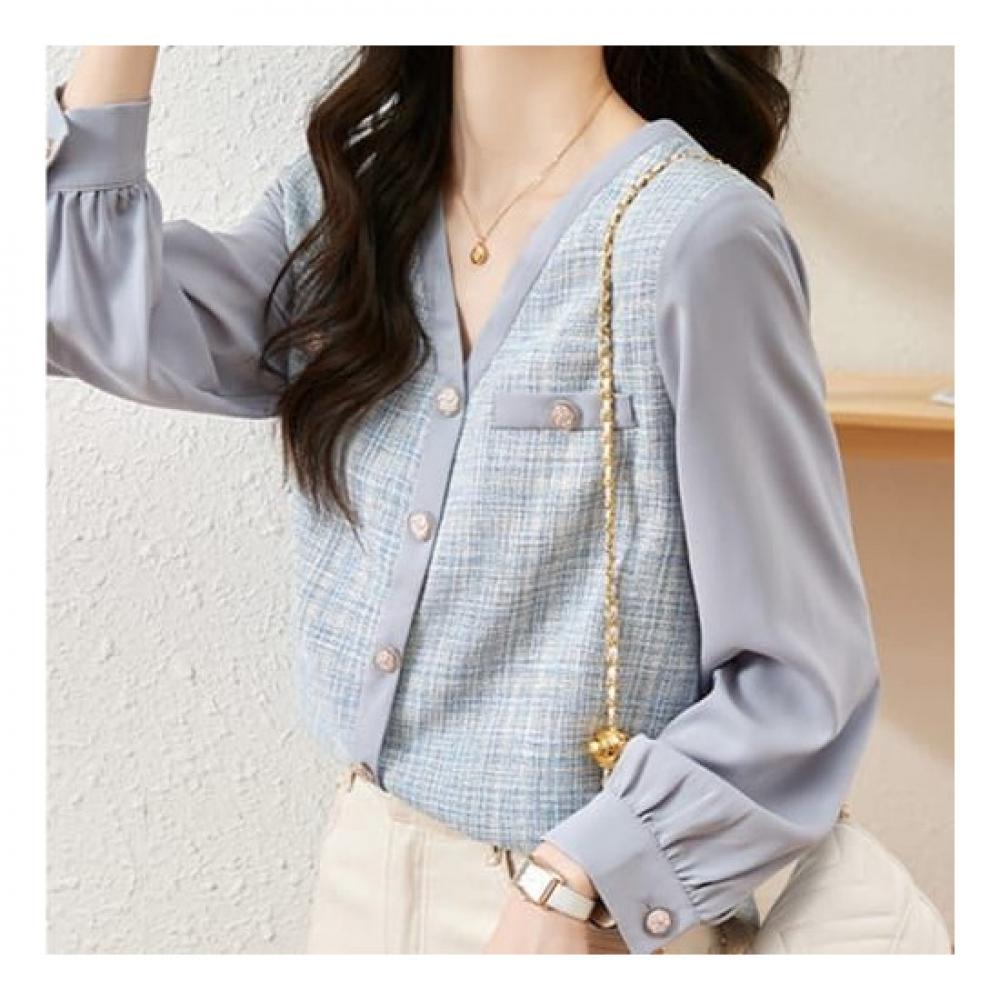 NaVaVa Women Long SleeVe V Neck Blouse Nb1808